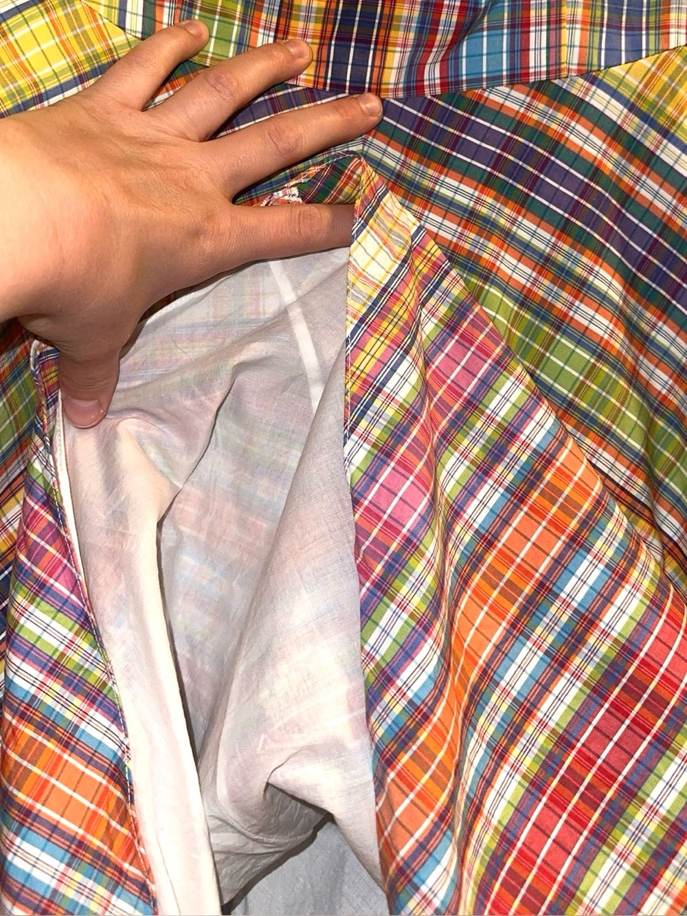 Vintage Ralph Lauren MADRAS Multicolor Plaid Strapless Mini Dress - Picture 4 of 8